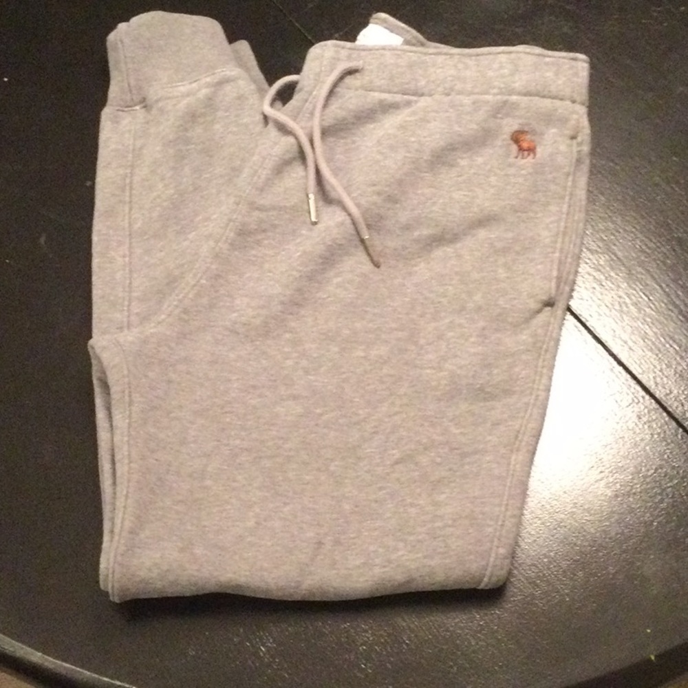 Mens Abercrombie & Fitch Fleece Joggers Sweatpants Size Large in Grey